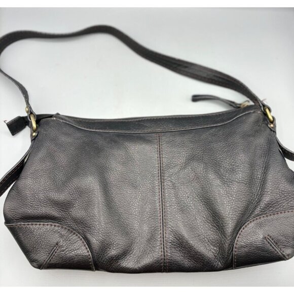 Etienne Aigner Black Leather Shoulder Bag Purse With Adjustable Strap & Front Po - Picture 3 of 7